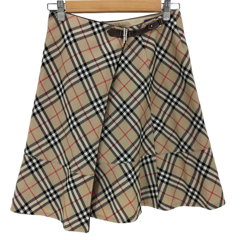 バーバリーブルーレーベル BURBERRY BLUE LABEL ノバチェック ラップスカート レディース 36