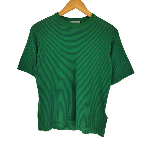 ジョンスメドレー JOHN SMEDLEY Made in England コットン クルーネック ボーダー 半袖 Tシャツ レディース XS