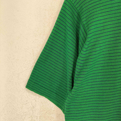 ジョンスメドレー JOHN SMEDLEY Made in England コットン クルーネック ボーダー 半袖 Tシャツ レディース XS