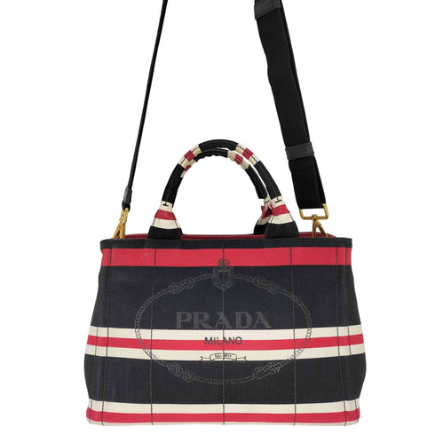 プラダ PRADA カナパ キャンバス 2WAY ショルダーバッグ レディース