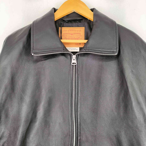 リーバイス Levis PREMIUM BLACK FULLZIP SPORTS LEATHER JACKET プレミアムブラックフルジップスポーツレザージャケット メンズ import:M