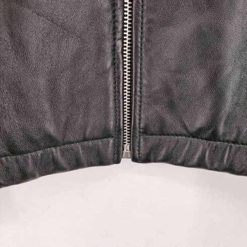 リーバイス Levis PREMIUM BLACK FULLZIP SPORTS LEATHER JACKET プレミアムブラックフルジップスポーツレザージャケット メンズ import:M