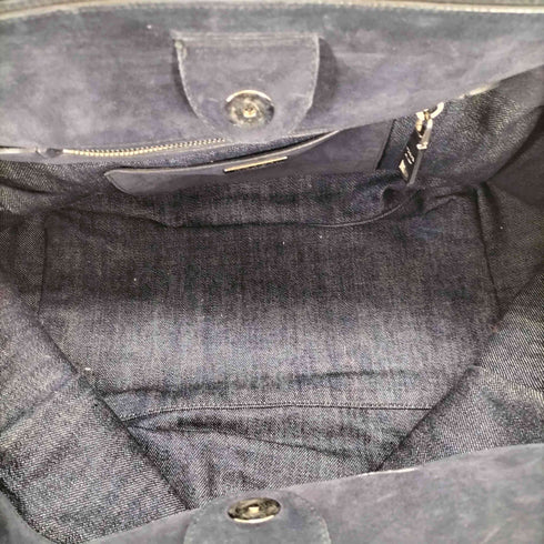 プラダ PRADA デニム スエード 切替 2WAY トートバッグ レディース