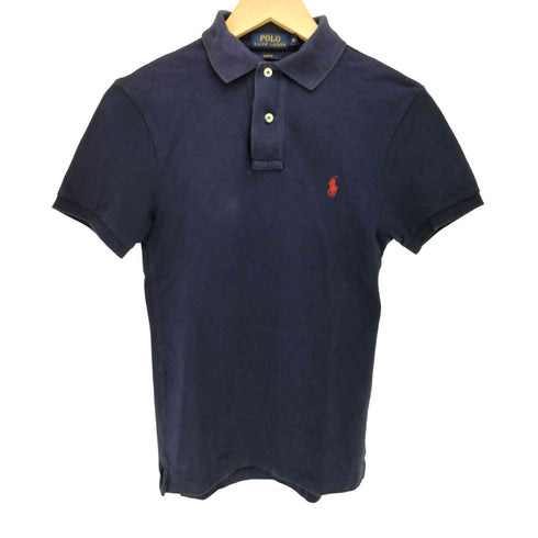 ポロラルフローレン POLO RALPH LAUREN 現行タグ SLIM FIT ポニー刺繍 鹿の子 半袖ポロシャツ レディース import:XS
