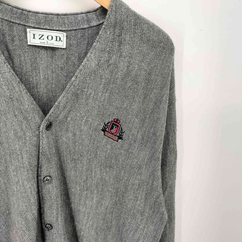 アイゾッド IZOD USA製 エンブレム刺繍 ニット カーディガン メンズ import:L
