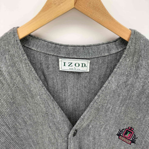アイゾッド IZOD USA製 エンブレム刺繍 ニット カーディガン メンズ import:L