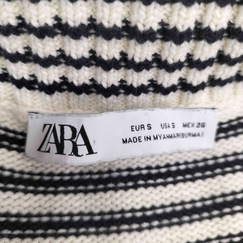 ザラ ZARA ボーダーニットベスト レディース import:S