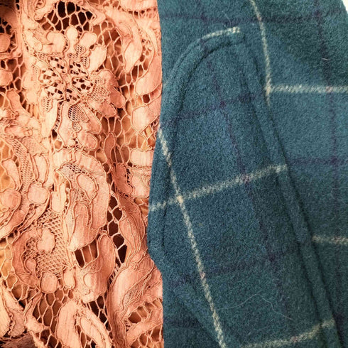 サカイ Sacai レース切替 ウール タイトチェックスカート レディース JPN:1