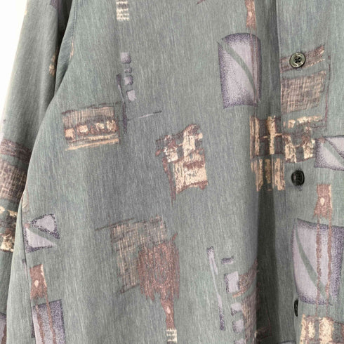 LEOZ 総柄 長袖 シャツ メンズ import:M