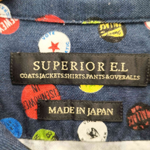 SUPERIOR E.L 総柄 ポケット コットン 開襟 半袖シャツ メンズ JPN:XL