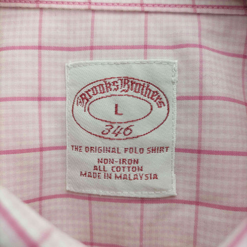 ブルックスブラザーズ 346 BROOKS BROTHERS NON-IRON 千鳥格子 ポケット ボタンダウン 半袖シャツ メンズ 16 1/2