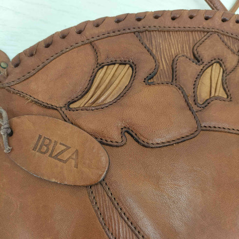 イビザ IBIZA 裏地 花柄 レザー ショルダー バッグ レディース