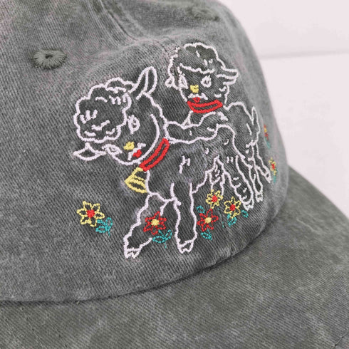カルネボレンテ Carne Bollente ウォッシュド加工 刺繍デザイン デニムキャップ メンズ