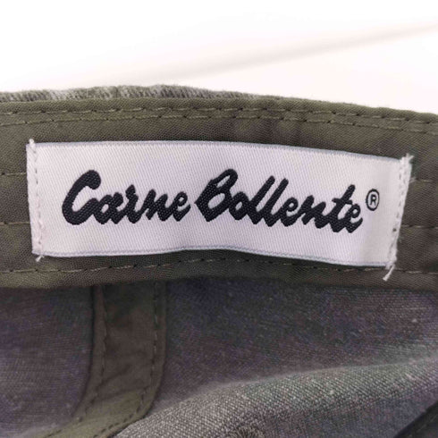 カルネボレンテ Carne Bollente ウォッシュド加工 刺繍デザイン デニムキャップ メンズ