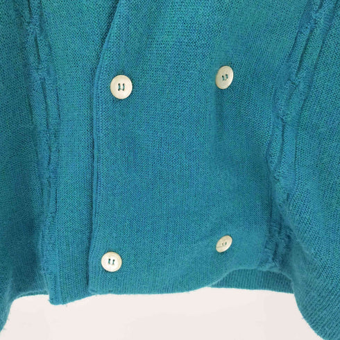 シアーズローバック SEARS ROEBUCK&CO SPORTWEAR 50-60S モヘア アクリル ダブル ブレスト カーディガン vintage ヴィンテージ ターコイズ ブルー メンズ import:L