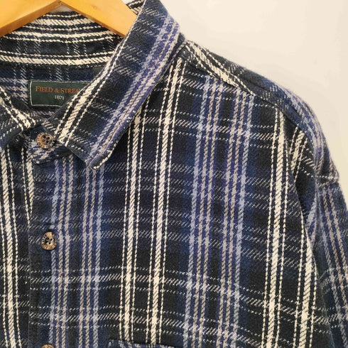 フイールドアンドストリーム FIELD&STREAM 00s ダブルフラップポケット 長袖 チェック ネルシャツ メンズ import:XL