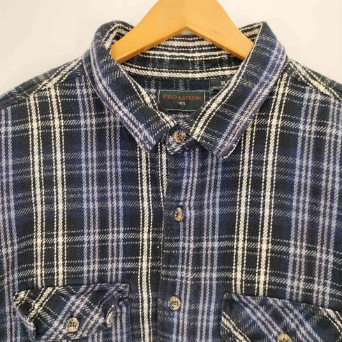 フイールドアンドストリーム FIELD&STREAM 00s ダブルフラップポケット 長袖 チェック ネルシャツ メンズ import:XL