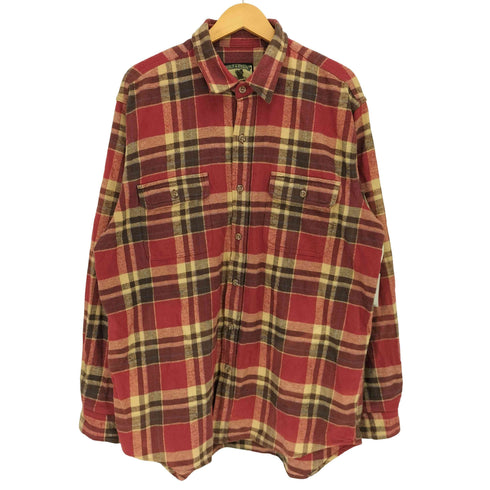 フイールドアンドストリーム FIELD&STREAM 90s ダブルフラップポケット 長袖 チェック ネルシャツ メンズ XL-TALL
