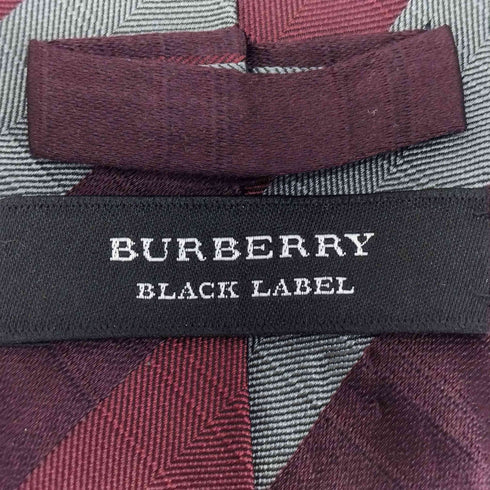 バーバリーブラックレーベル BURBERRY BLACK LABEL レジメンタルストライプ シルクネクタイ メンズ