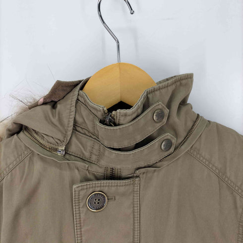 バーバリーブルーレーベル BURBERRY BLUE LABEL モッズコート 裏地キルティング タヌキファー レディース JPN:38