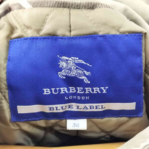 バーバリーブルーレーベル BURBERRY BLUE LABEL モッズコート 裏地キルティング タヌキファー レディース JPN:38