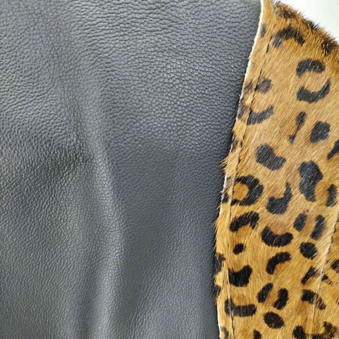 ショット Schott シープレザー レオパード ハラコ切替 スタンドカラー ジップアップジャケット メンズ import:S