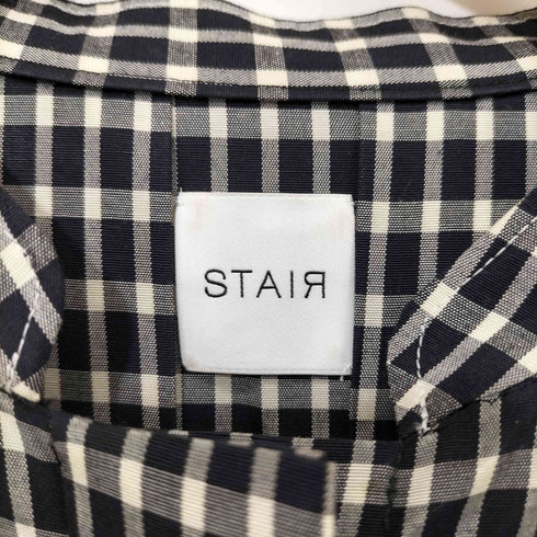 ステア STAIR 比翼 マオカラー チェック シャツ ワンピース レディース JPN:2