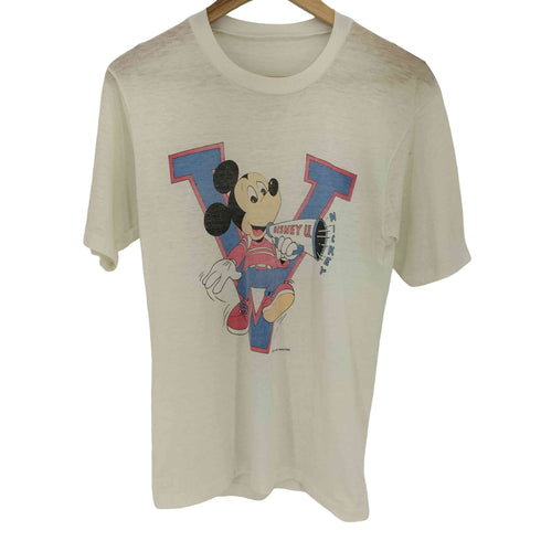 80s~90s シングルステッチ キャラクタープリント クルーネック半袖Tシャツ メンズ