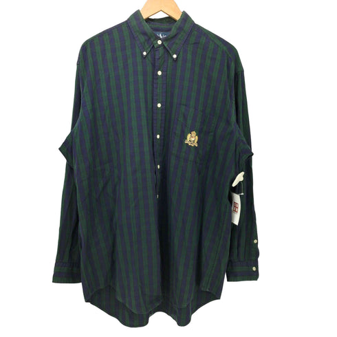 ラルフローレン RALPH LAUREN 90s BLAIRE 刺繍 ブラックウォッチ ボタンダウン シャツ メンズ import:L