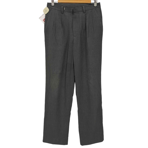 80s YKKジップ CASHMERE SUPER 120 2タック スラックスパンツ メンズ