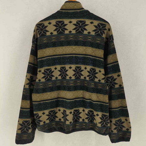 ウールリッチ WOOLRICH 90~00S USA製 総柄 スナップT フリース プルオーバー メンズ XL