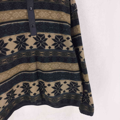 ウールリッチ WOOLRICH 90~00S USA製 総柄 スナップT フリース プルオーバー メンズ XL