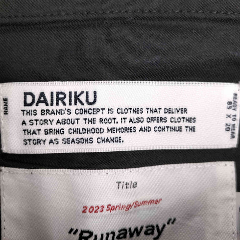ダイリク DAIRIKU 23ss Film Students Track Pants メンズ JPN:L