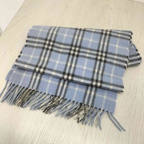 バーバリーズ BURBERRYS PURE CASHMERE チェック柄 フリンジマフラー レディース