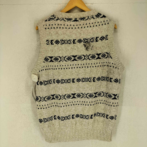 エルエルビーン L.L.Bean 80S ノルディック柄 ノースリーブ Vネック ニット ベスト メンズ L