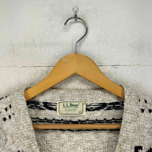 エルエルビーン L.L.Bean 80S ノルディック柄 ノースリーブ Vネック ニット ベスト メンズ L