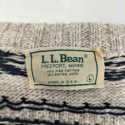 エルエルビーン L.L.Bean 80S ノルディック柄 ノースリーブ Vネック ニット ベスト メンズ L