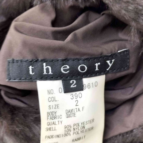 セオリー theory ラビットファー リバーシブル コート レディース JPN:2