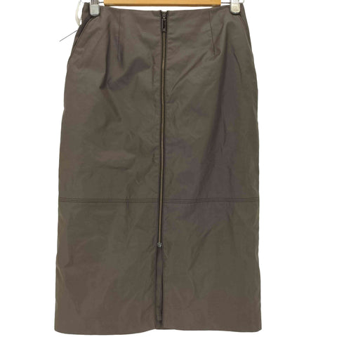 ユナイテッドアローズグリーンレーベルリラクシング UNITED ARROWS green label relaxing フロントジップポリエステルタイトスカート レディース 38