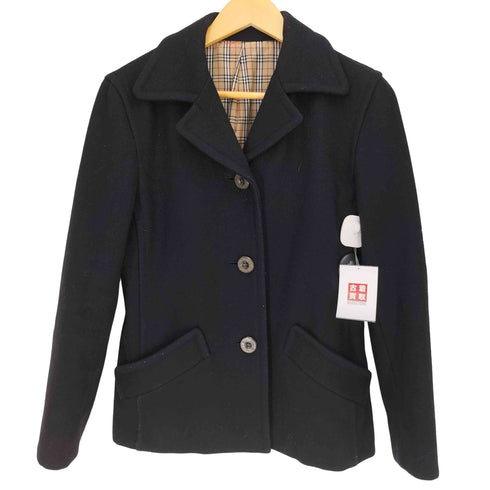 バーバリーブルーレーベル BURBERRY BLUE LABEL 90S 裏地ノバチェック ウールナイロン メルトンショートジャケット レディース EUR:38