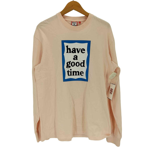 ハブアグッドタイム HAVE A GOOD TIME ロゴプリント長袖Tシャツ メンズ L