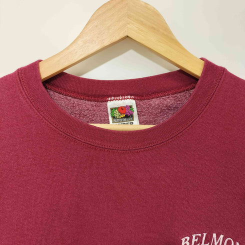 フルーツオブザルーム FRUIT OF THE LOOM 90s ロゴ刺繍 コットン 裏起毛 クルーネックスウェット メンズ import:XL