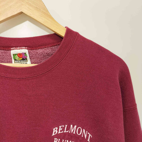 フルーツオブザルーム FRUIT OF THE LOOM 90s ロゴ刺繍 コットン 裏起毛 クルーネックスウェット メンズ import:XL