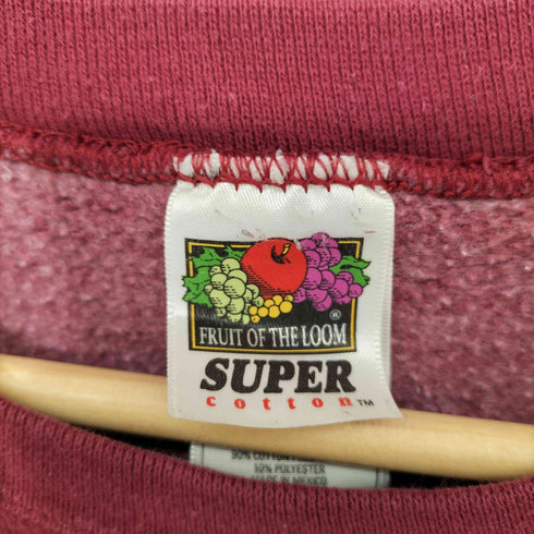 フルーツオブザルーム FRUIT OF THE LOOM 90s ロゴ刺繍 コットン 裏起毛 クルーネックスウェット メンズ import:XL
