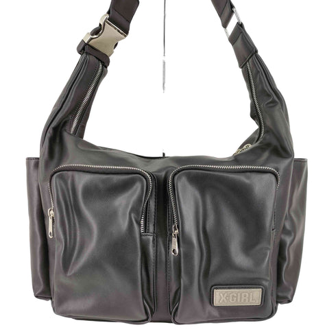 エックスガール X-girl FAUX LEATHER MESSENGER BAG フェイクレザーメッセンジャーバッグ レディース ONE SIZE