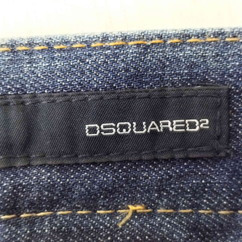 ディースクエアード DSQUARED2 レザーライン フェザーパッチ ダメージ加工デニムパンツ メンズ 36