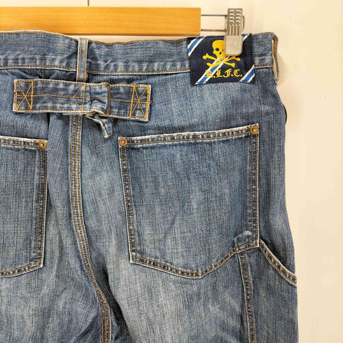 ラグビーラルフローレン Rugby Ralph Lauren 00S ドクロパッチ シンチバック デニムパンツ メンズ 32/34