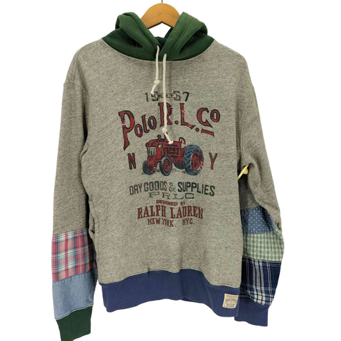 ポロバイラルフローレン Polo by RALPH LAUREN パッチワーク グラフィック パーカー メンズ S
