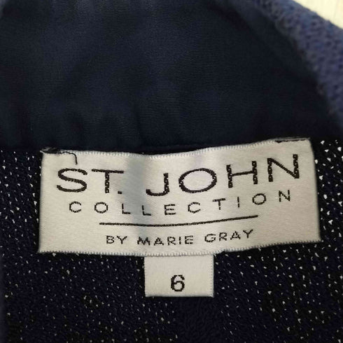ST.JOHN COLLECTION セントジョンコレクション ボウタイ付き スタンドカラーニットジャケット レディース 6
