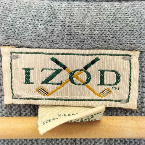 アイゾッド IZOD メキシコ製 ロゴ刺繍 アクリルカーディガン メンズ import:XL